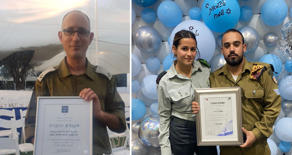 עמי אלקלעי ורן דיין חיילים מצטיינים יום העצמאות 2021. צילום: דובר צה"ל
