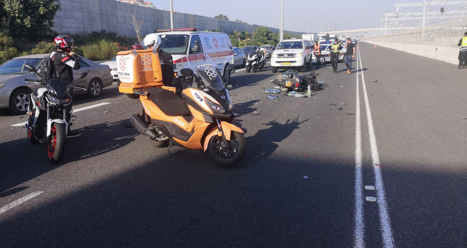 תאונת אופנוע מן העבר ליד כפר שמריהו 07.01.2021