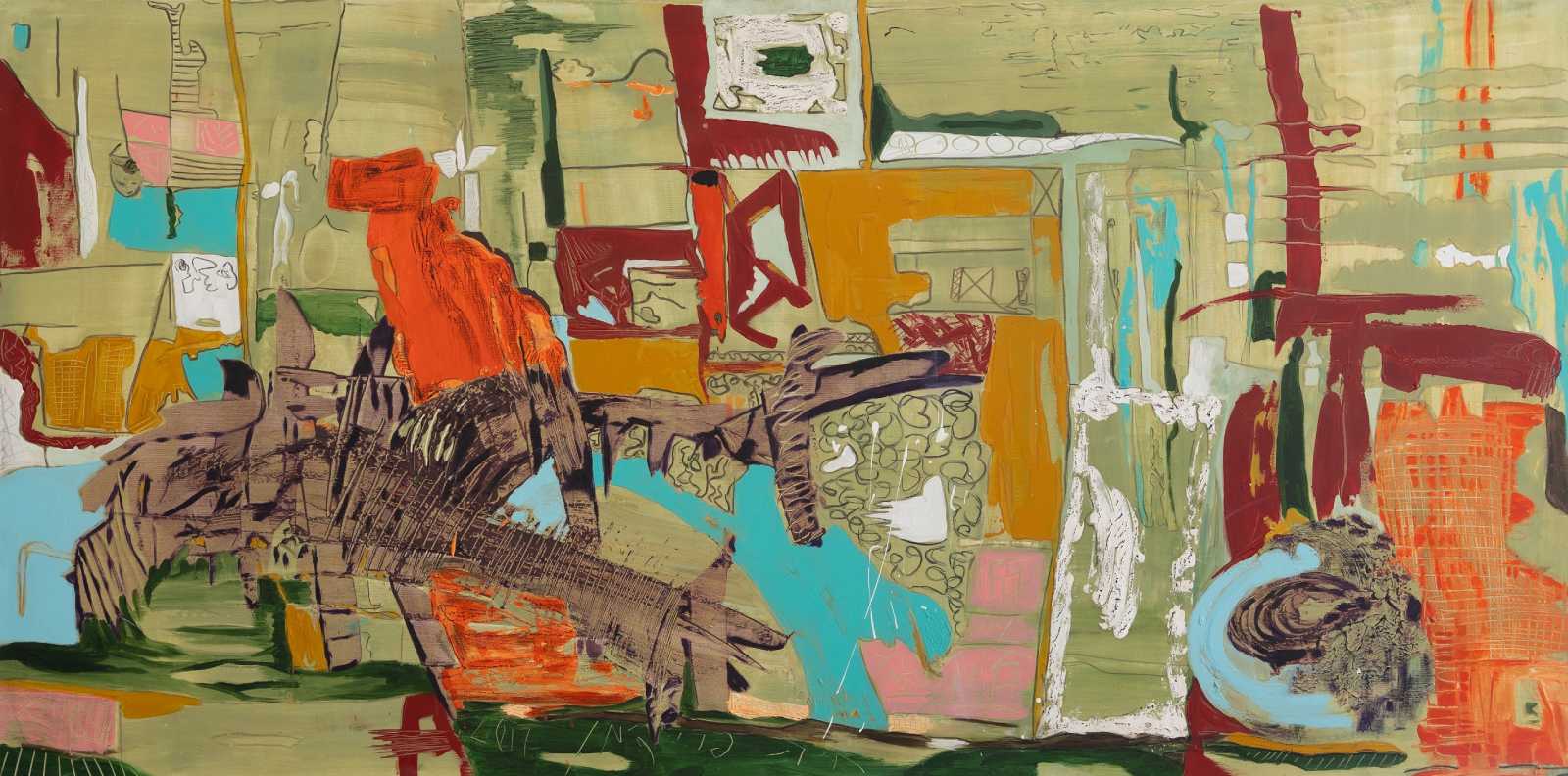 חיה פרידמן. פופ ארט, אקריליק וטכניקה מעורבת על קנבס.