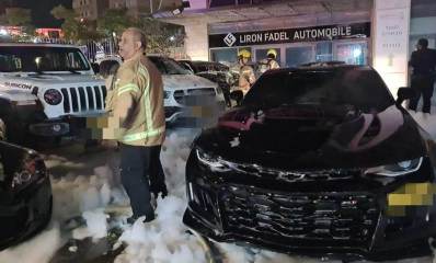 הרכבים שנשרפו במקום. צילום: דוברות המשטרה