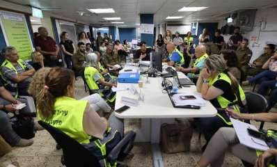 מרכז ההפעלה העירוני במהלך התרגיל. צילום: דוברות עיריית הוד השרון