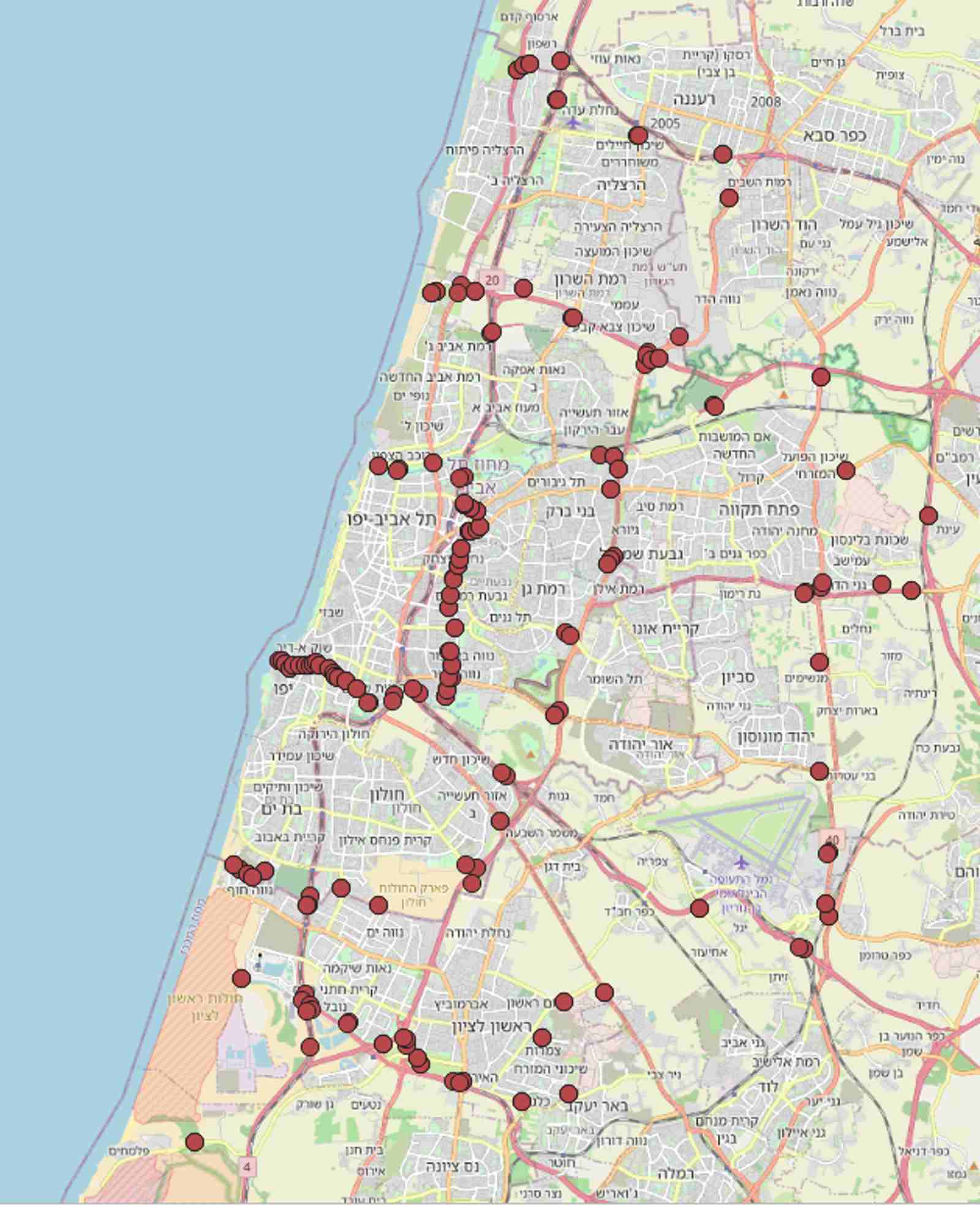 מיקום שערי התשלום