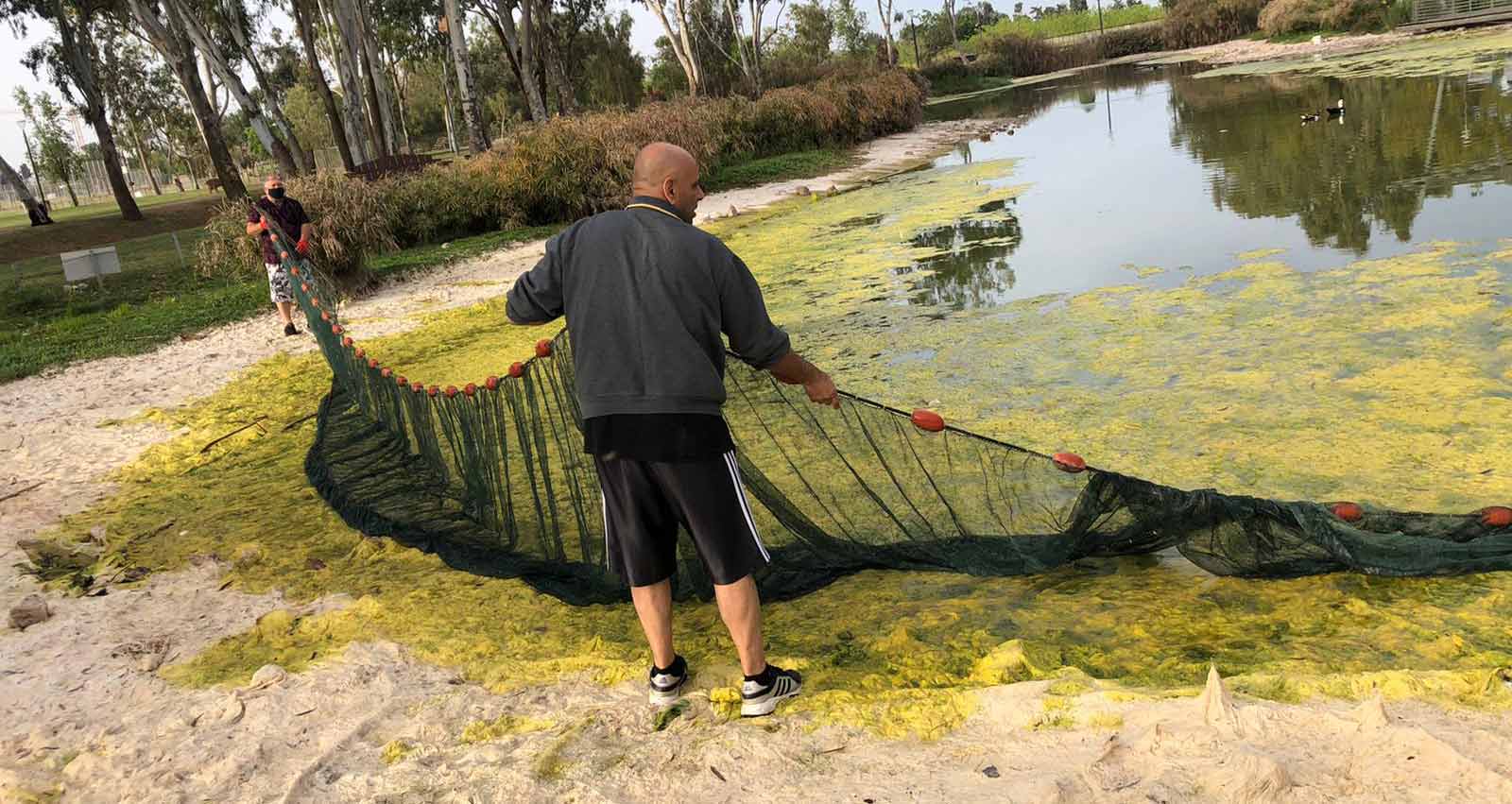 ריקון האגם בחודש מאי 2020. צילום: באדיבות מינהלת הפארק