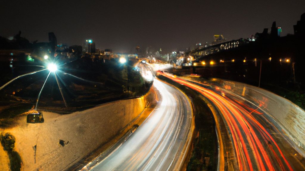 הדמיה: נתיבי אילון בלילה. עיבוד AI - מדיה היפר לוקאלית