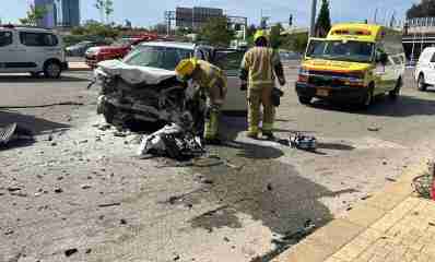 זירת התאונה. צילום: דוברות מד"א