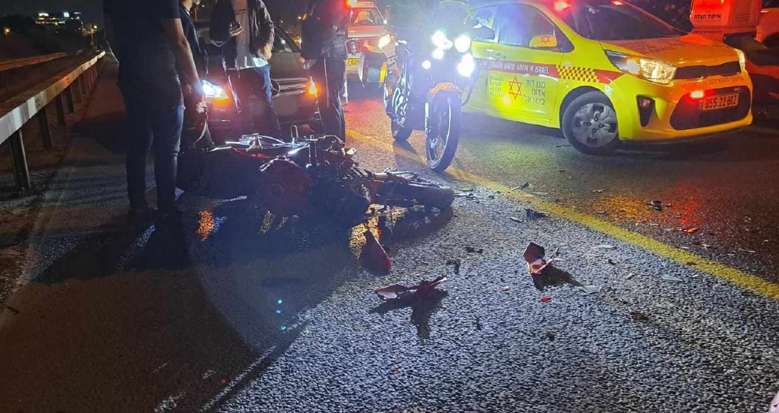 זירת התאונה. צילום: תיעוד מבצעי מד"א