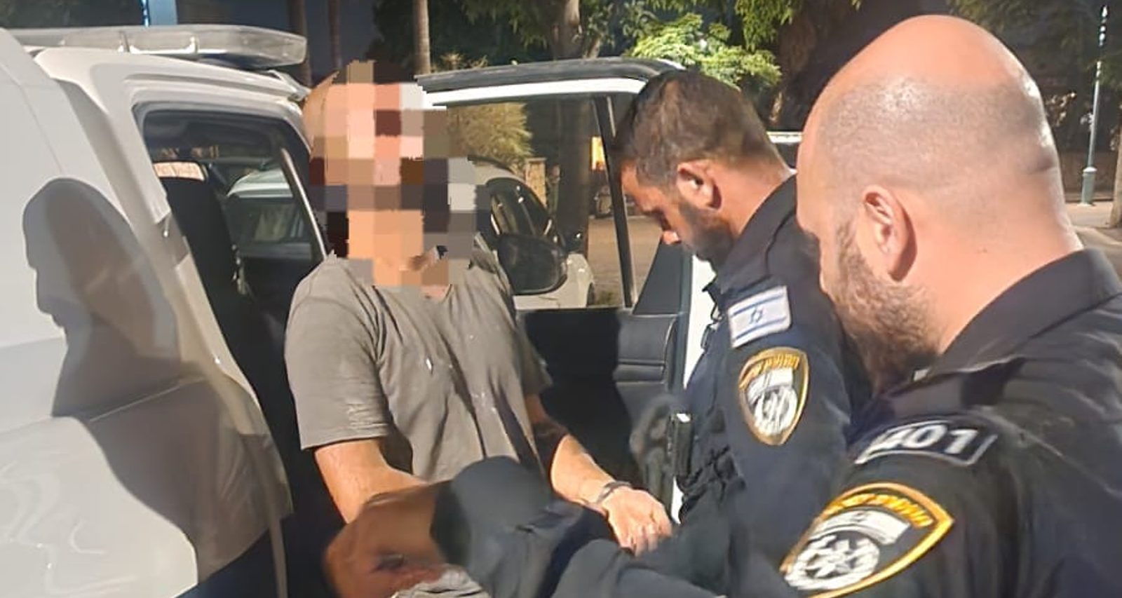 רגע מעצר של הנהג הפוגע. צילום: דוברות המשטרה