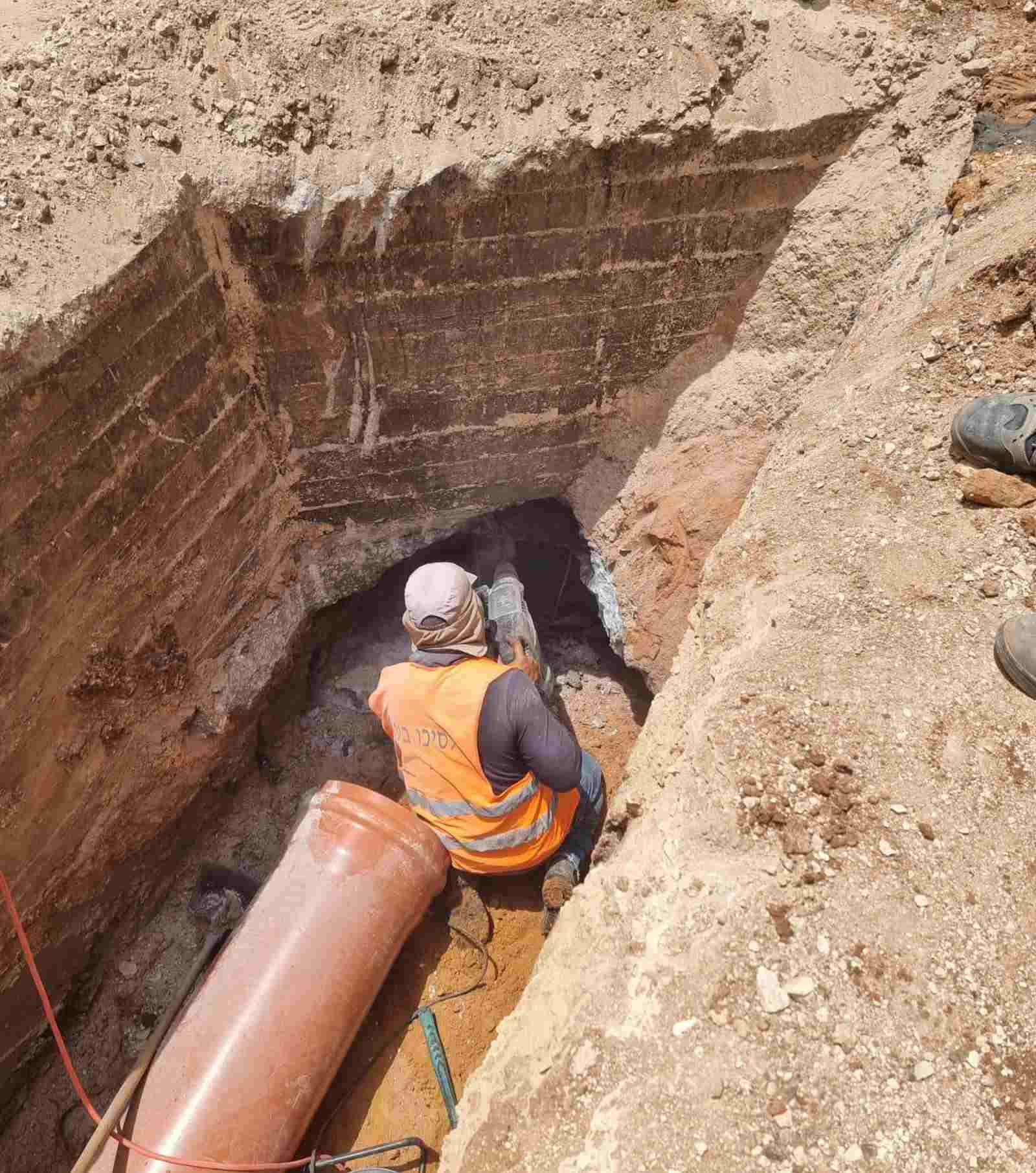 העבודות בשטח. צילום: "מיה", המים של הוד השרון