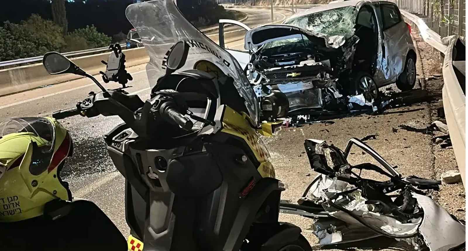 זירת התאונה. צילום: דוברות מד"א