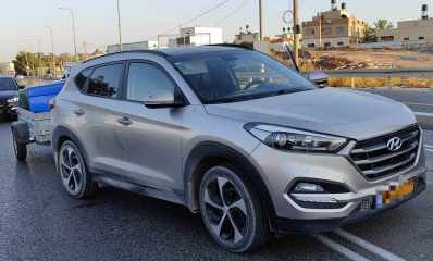 הרכב עם הנגררת מאחור. צילום: דוברות המשטרה