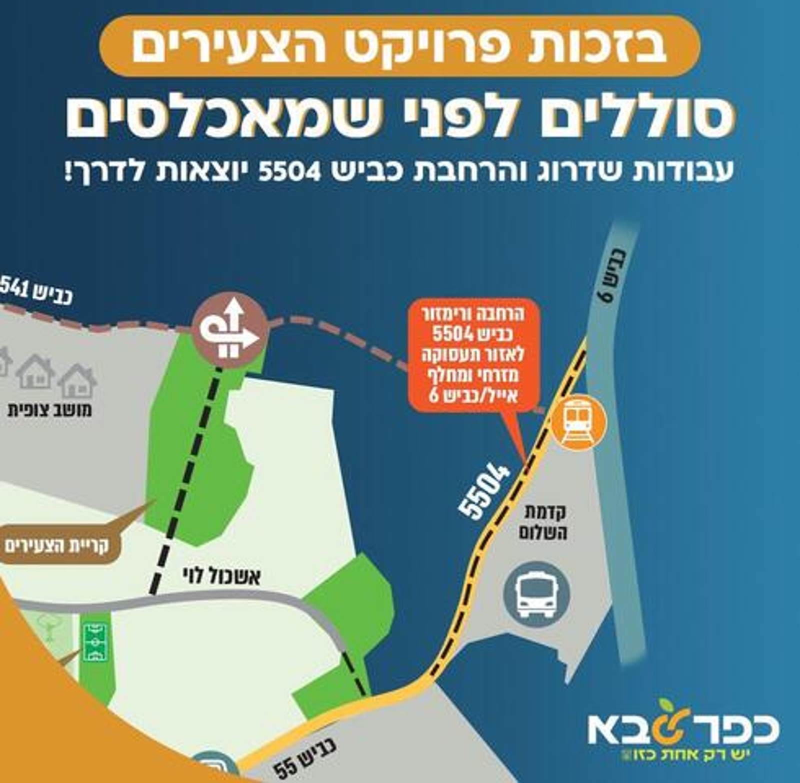האזור בו יתקיימו העבודות. איור: עיריית כפר סבא