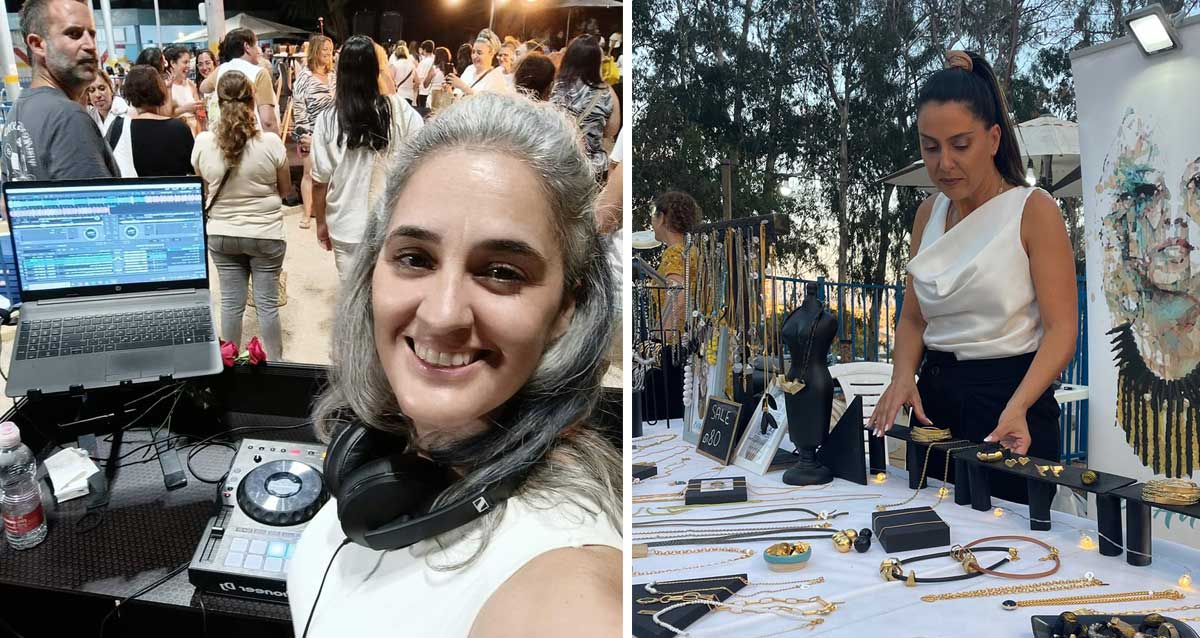 דוכן תכשיטים ו-DJ באירוע נשים ואחיות בכפר יונה