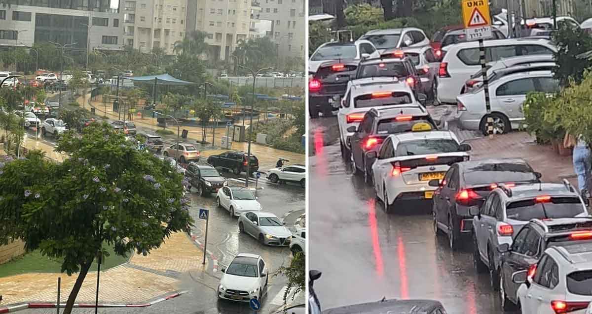 פקקים ברמת השרון. צילום: פרטי