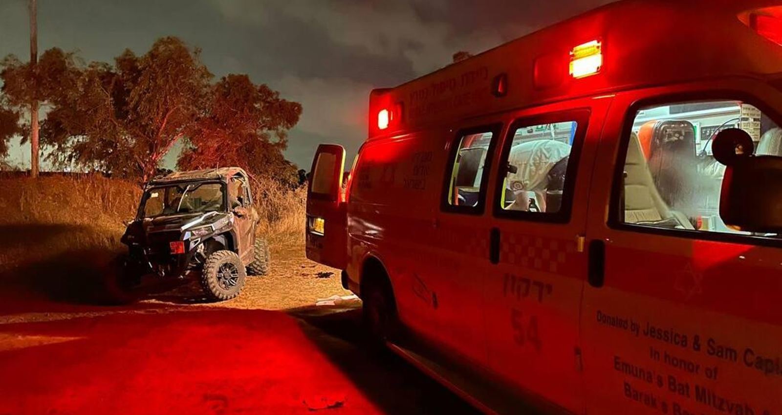 זירת התאונה. צילום: תיעוד מבצעי מד"א