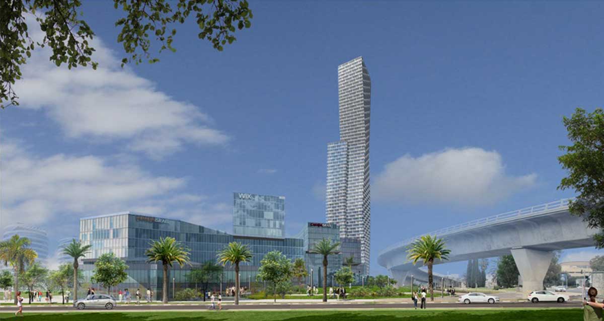 הדמייה של תכנון מגדלי בלו בצומת גלילות