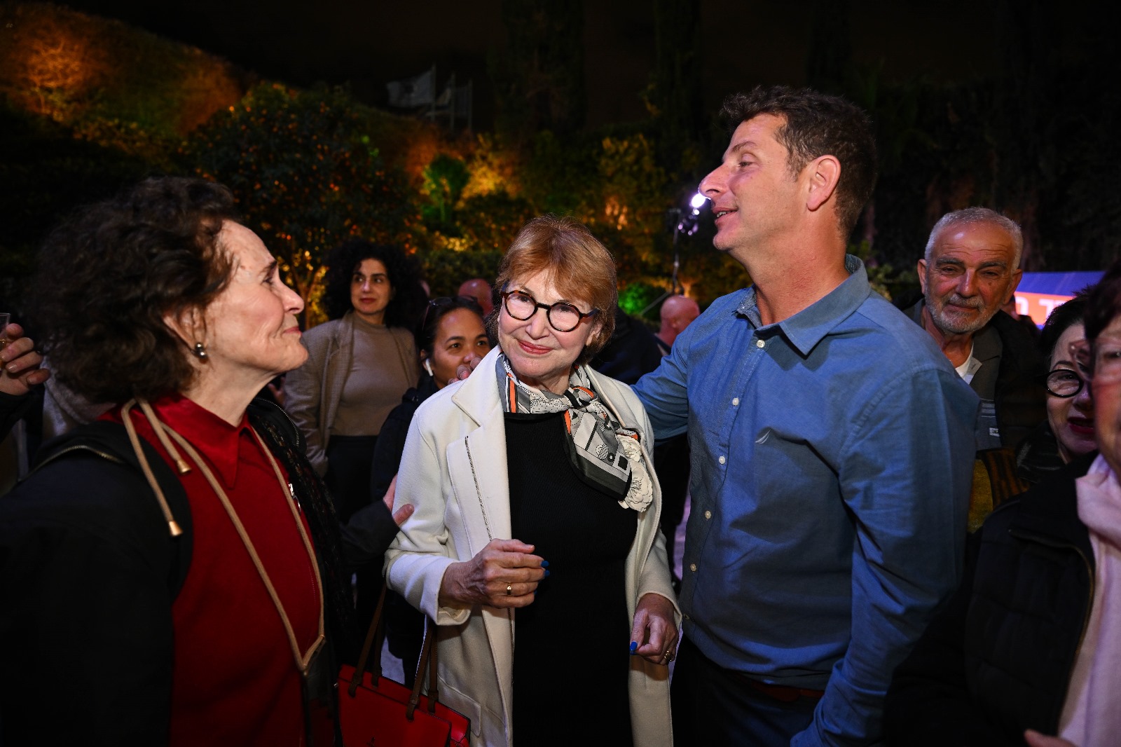 גרמן עם פישר באירוע הניצחון. צילום: אלעד גוטמן