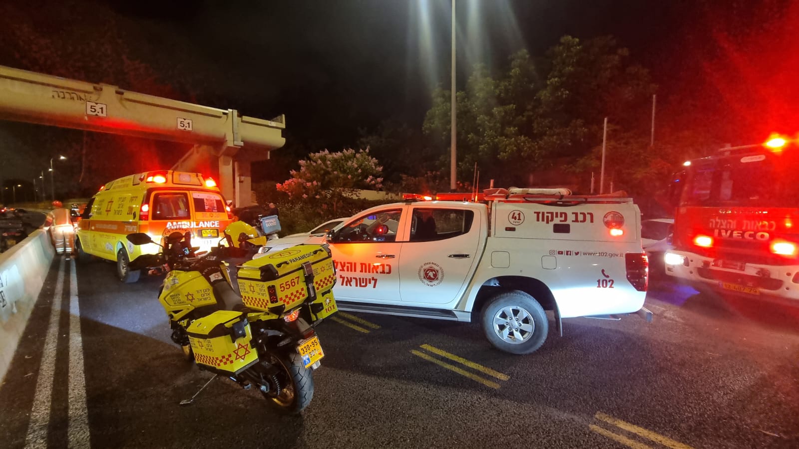 זירת התאונה. צילום: תיעוד מבצעי מד"א