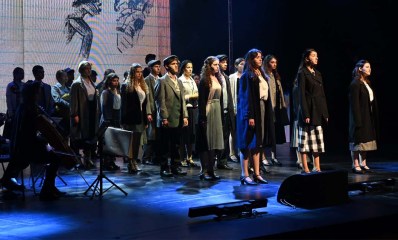 מתוך טקס יום השואה בהרצליה (צילום: דוברות עיריית הרצליה)