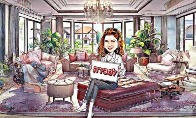 עדי הימלבלוי. איור AI: שמואל אליעז של עדי בוילה יוקרתית למכירה בהרצליה פיתוח