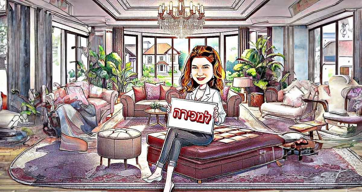 עדי הימלבלוי. איור AI: שמואל אליעז של עדי בוילה יוקרתית למכירה בהרצליה פיתוח