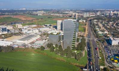 הדמיה של מגדלי קוקה קולה בהוד השרון ליד נווה נאמן