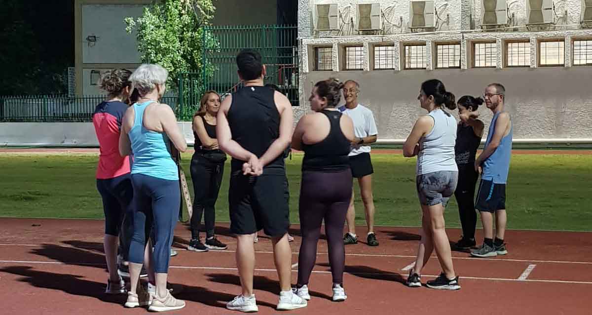 קבוצת ריצה בעצימות נמוכה למבוגרים. צילום: עיריית כפר סבא