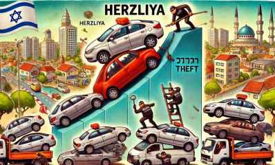 הרצליה מובילה בגניבות רכב. איור AI