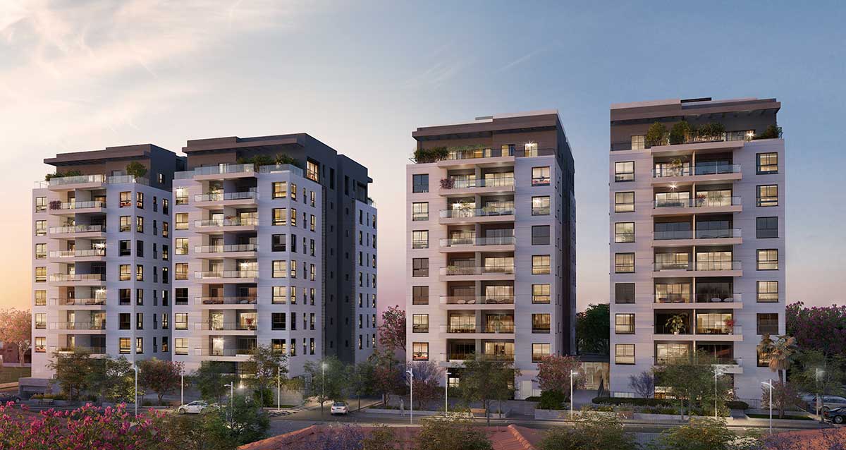 ארבע בניינים ברחוב עזרא הסופר בהרצליה