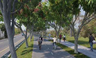 אילוסטרציה של שבילי האופניים בין תל אביב להרצליה