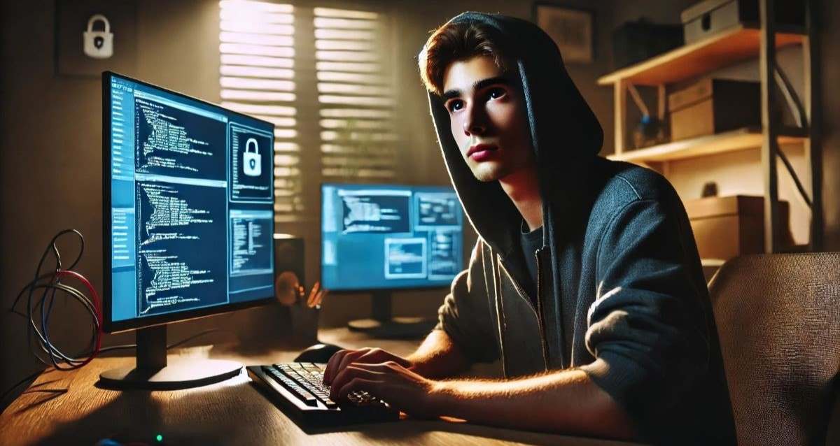 אילוסטרציה: עבריין רשת בן 20. עיבוד AI