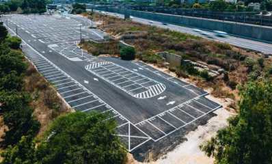 חניון הרכבת החדש, מבט מלמעלה. צילום: עיריית הרצליה