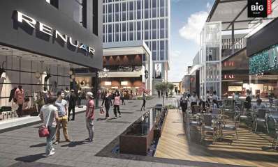 הדמיה של קניון המותגים הפתוח ביג גלילות. חנויות, רחבה ציבורית, בתי קפה