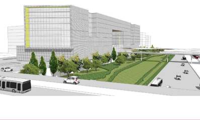 הדמיית תחנת רכבת גלילות צפון המתוכננת במתחם סינמה סיטי