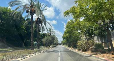 רחוב בן יהודה כפר סבא, רחוב בן שני מסלולים ושני נתיבים בכל מסלול. ושדרה ירוקה ביניהם. בשדרה עצי דקל. מימין ומשמאל לרחוב שורות של עצים גדולים.