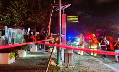 זירת הנפילה ליד בית האבות בהרצליה. צילום: דוברות כיבוי והצלה