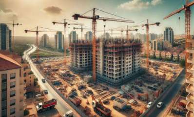 המחשה: אתר בנייה בהוד השרון. עיבוד AI - מערכת