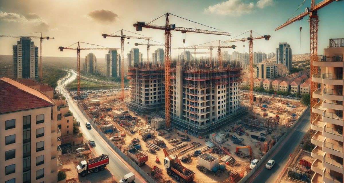 המחשה: אתר בנייה בהוד השרון. עיבוד AI - מערכת