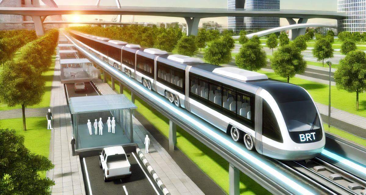 הדמיה: BRT (Bus Rapid Transit). עיבוד AI - מערכת