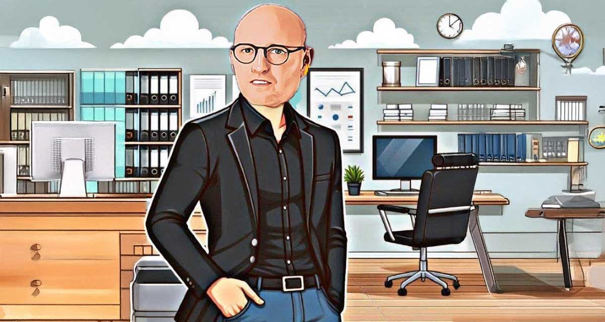 איור AI של אלכס גולדשטיין במשרד