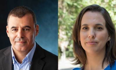 צילום פנים של הדר לביא מצד ימין ורפי סער מצד שמאל