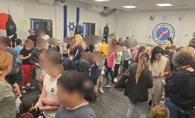ילדים ומורים במקלט בהרצליה