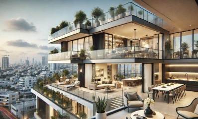 הדמיה: דירת גג ברמת השרון. עיבוד AI - מערכת