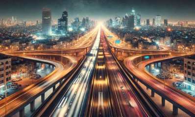 הדמיה: נתיבי איילון בלילה. עיבוד AI - מערכת