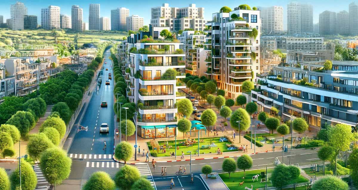 רובע הדר ברמת השרון. עיבוד בינה מלאכותית