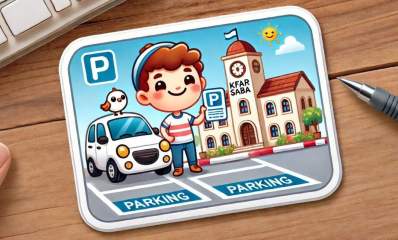 תו חניה בכפר סבא. איור AI - מערכת