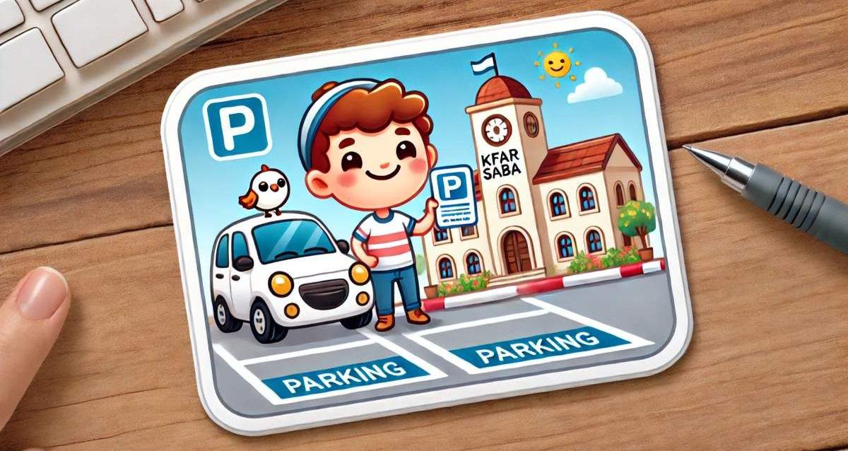 תו חניה בכפר סבא. איור AI - מערכת