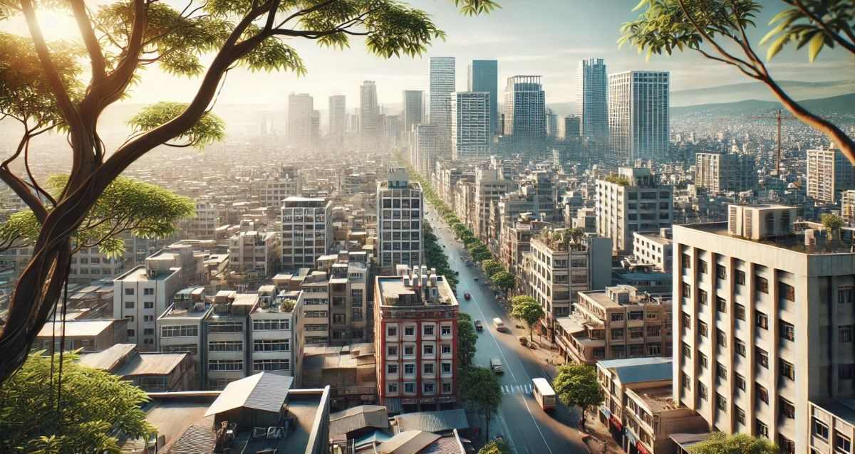 שכונת מגורים בהוד השרון. עיבוד AI - מערכת