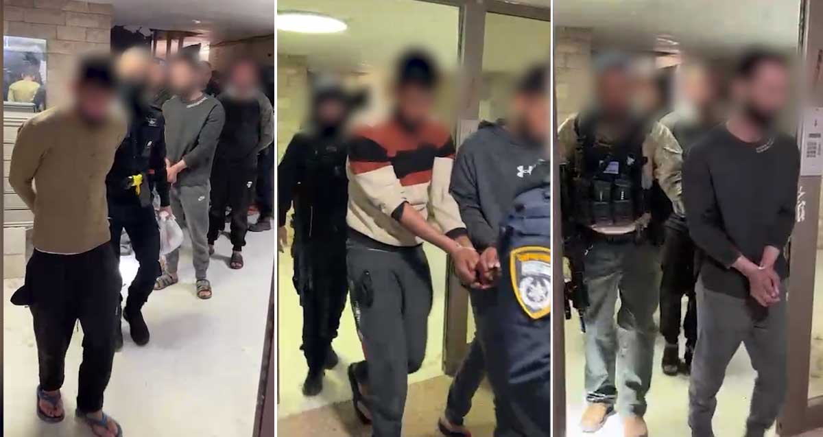 שב"חים שנתפסו בלב הרצליה. צילום: המשטרה