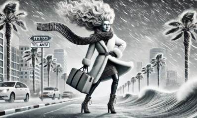 הסערה קורל בדרך. איור AI - מערכת