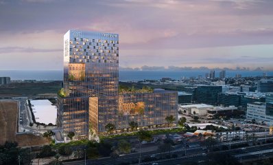 הדמייה של בניין המשרדים שפרשקובסקי בונה באיזור התעשייה בהרצליה